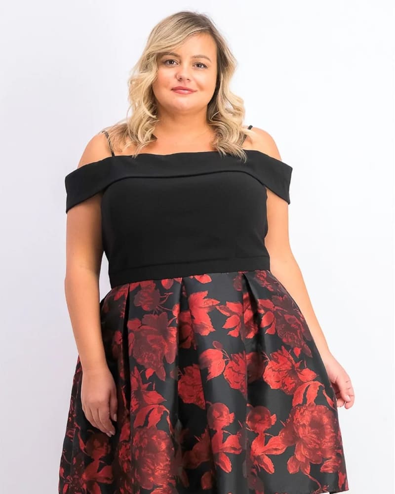 Morgan Company Women s Plus Size Trendy Off The Shoulder Dress Black